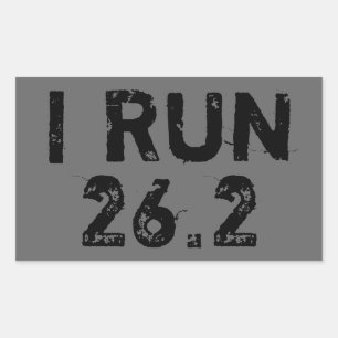 Adesivo Retangular Cinza I Run 26.2 Sticker