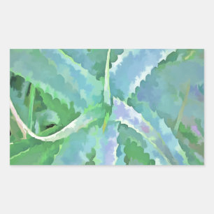 Adesivo Retangular Cinza Verde Aloe Abstrato