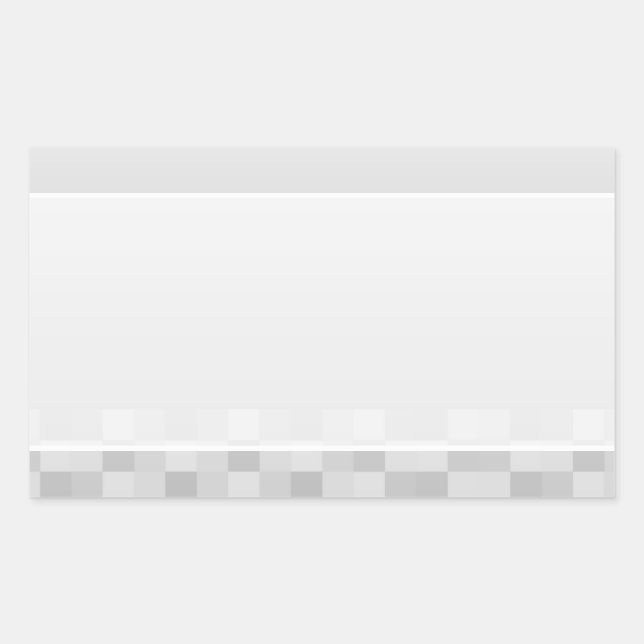Adesivo Retangular Cinzas claras e padrão quadrado branco. (Frente)
