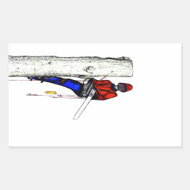 Adesivo Retangular Cirurgião Árvore Arborista no trabalho presente Ch