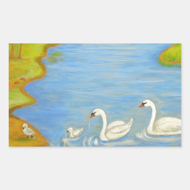 Adesivo Retangular Cisnes (Frente)
