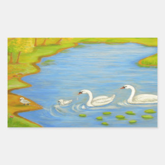 Adesivo Retangular Cisnes