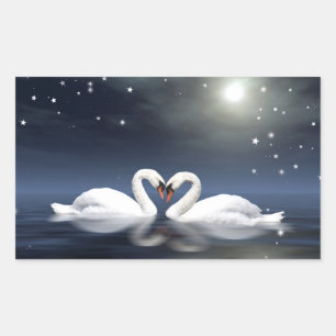 Adesivo Retangular Cisnes Loving