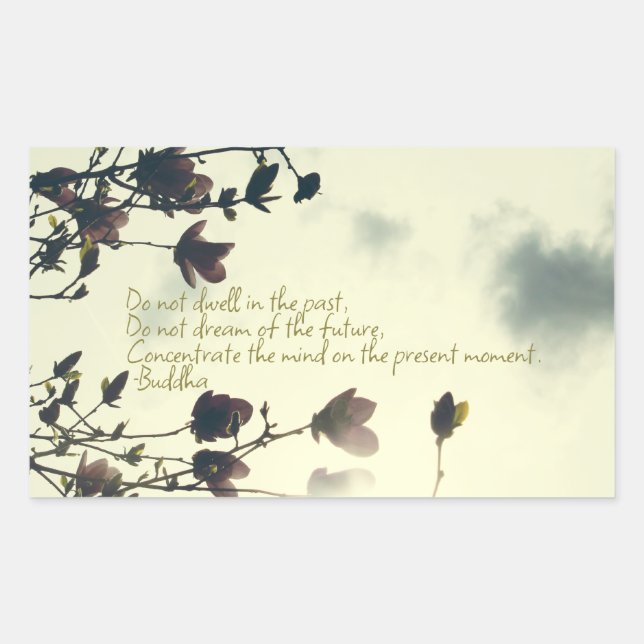 Adesivo Retangular Citação Buda sobre o passado (Frente)