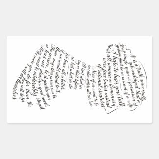 Adesivo Retangular Citação de Jane Austen Calligram