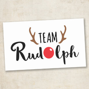 Adesivo Retangular Citação de Natal da Equipe Rudolph