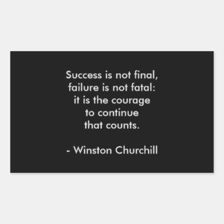 Adesivo Retangular Citação de Winston Churchill; Sucesso