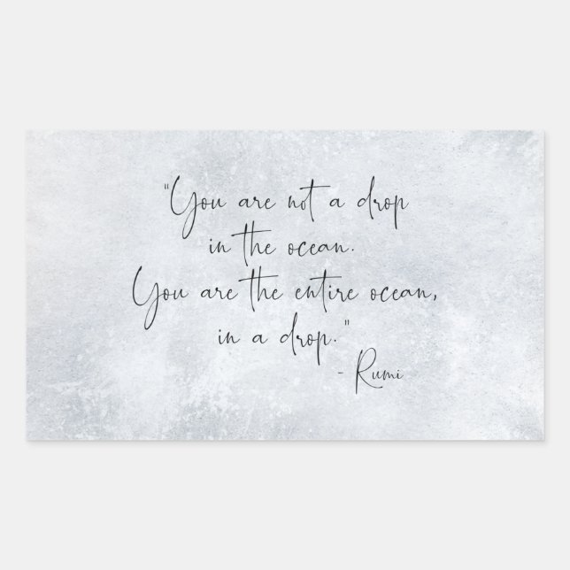 Adesivo Retangular Citação do Oceano Você não é uma gota no Oceano -R (Frente)
