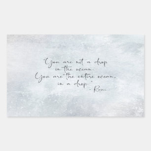 Adesivo Retangular Citação do Oceano Você não é uma gota no Oceano -R