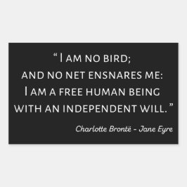 Adesivo Retangular Citação II de Jane Eyre - Estilo Clássico