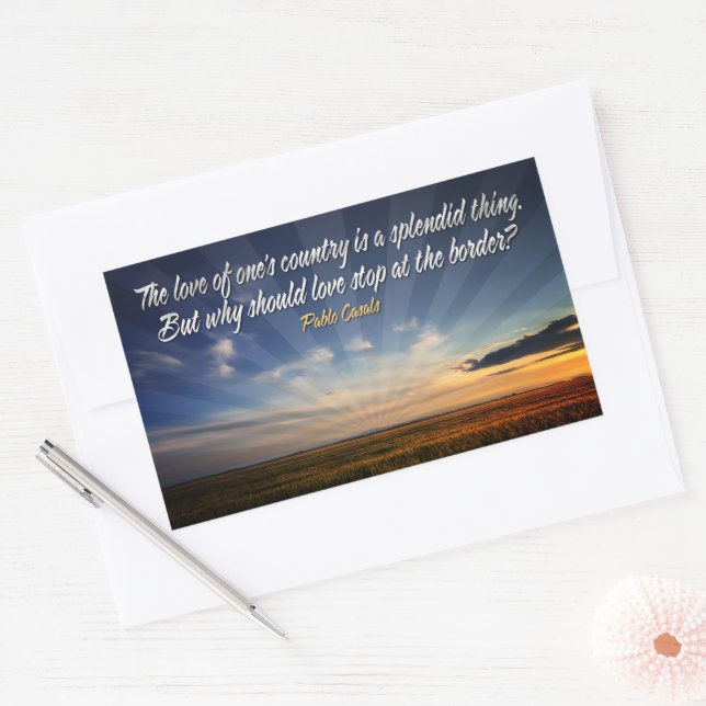 Adesivo Retangular Citação Inspiracional "Amor sem Bordas" (Envelope)