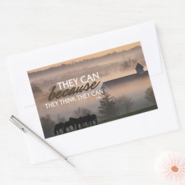 Adesivo Retangular Citação Inspiracional Virgil "Eles Podem"