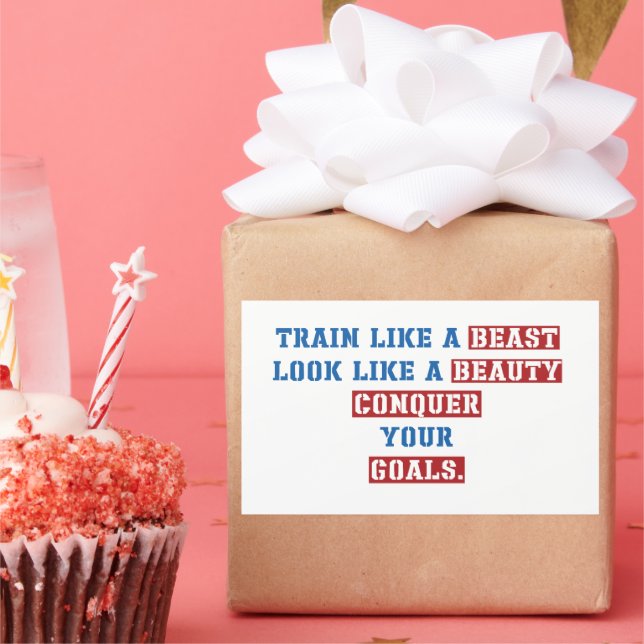 Adesivo Retangular citações de motivação do ginásio (Festa)