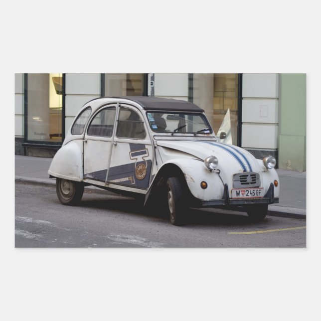 Adesivo Retangular Citroën 2 CV deux chevaux (Frente)