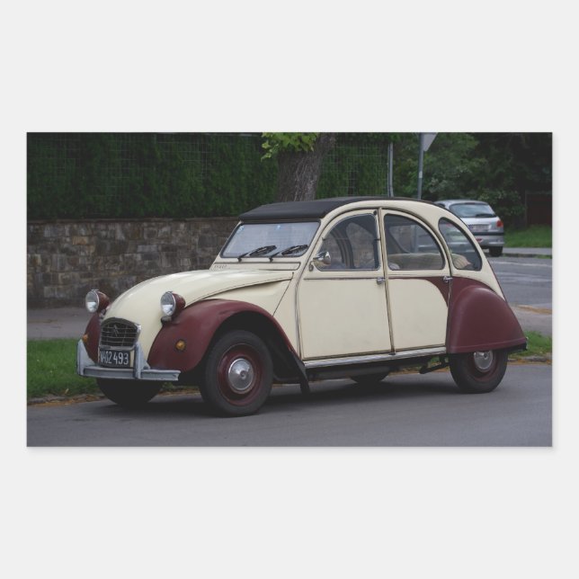 Adesivo Retangular Citroën 2 CV deux chevaux (Frente)