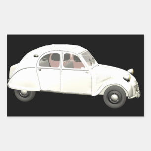 Adesivo Retangular Citroen branco 2CV
