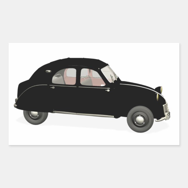 Adesivo Retangular Citroen preto 2CV (Frente)