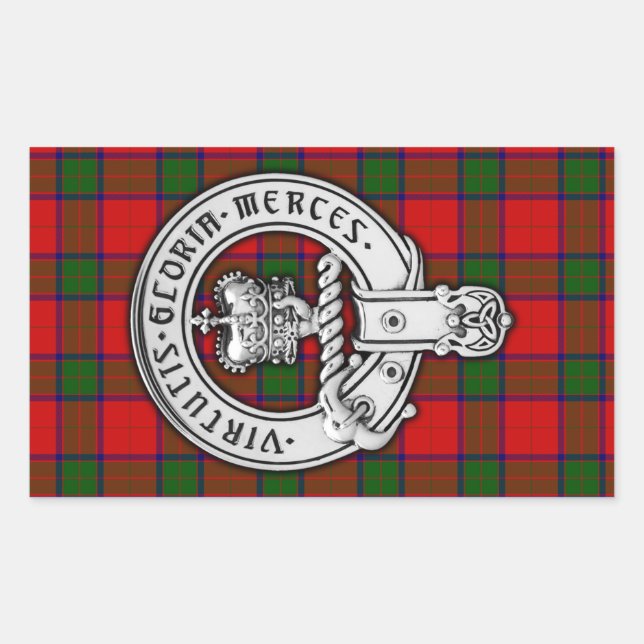 Adesivo Retangular Clan Donnachaidh (Robertson) Crest & Tartan (Frente)