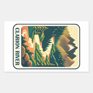 Adesivo Retangular Clarion River Pennsylvania Colors