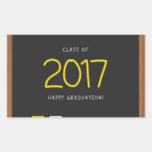 Adesivo Retangular Classe feliz 2017 da graduação!