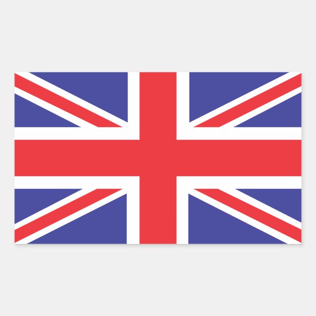 Adesivo Retangular Classic Union Jack British(UK) Flag (Frente)