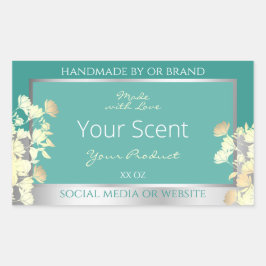 Adesivo Retangular Clássico Floral Rotulagem de Embalagem de Produto 