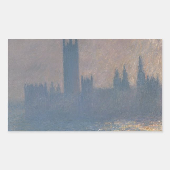Adesivo Retangular Claude Monet - Câmaras do Parlamento, luz do sol (Frente)