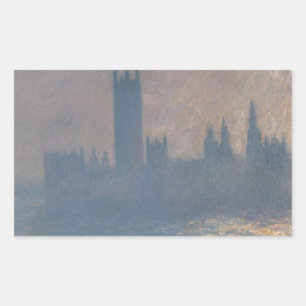 Adesivo Retangular Claude Monet - casas do parlamento, luz solar