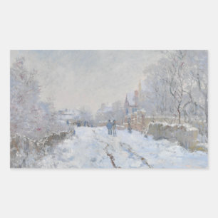 Adesivo Retangular Claude Monet - Cena de Neve na Argentina