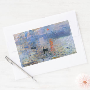 Adesivo Retangular Claude Monet Impression Nascer do Sol 1872 Porto A