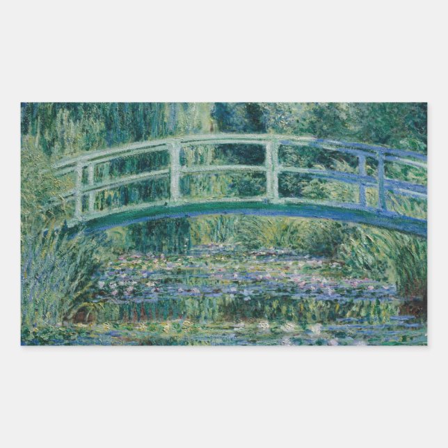 Adesivo Retangular Claude Monet - Lírios de Água e Ponte Japonesa (Frente)