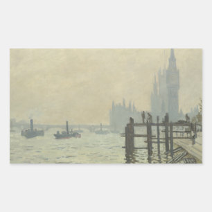 Adesivo Retangular Claude Monet - O Tamisa em Westminster