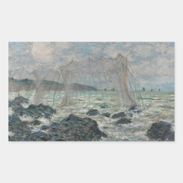 Adesivo Retangular Claude Monet - Redes de pesca em Pourville (Frente)