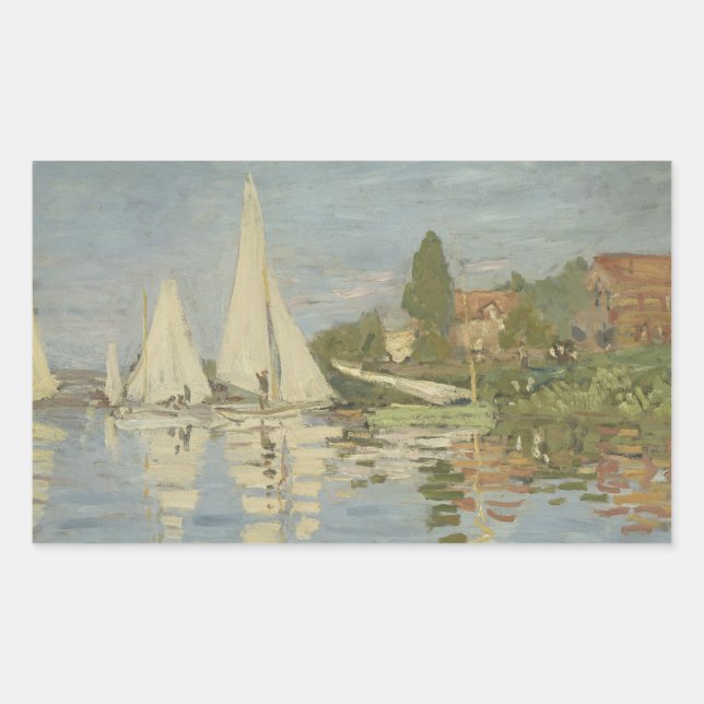 Adesivo Retangular Claude Monet - Regattas em Argenteuil (Frente)