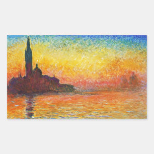 Adesivo Retangular Claude Monet Sunset Em Veneza Impressionista Arte