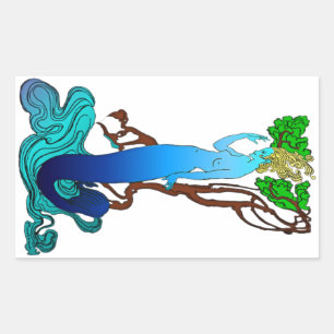 Adesivo Retangular Clerk Colvill e o Sereia Sticker