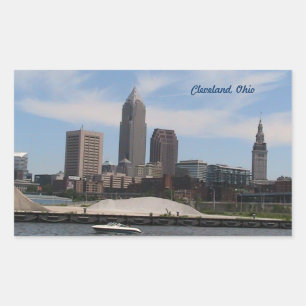 Adesivo Retangular Cleveland OH Skyline Sticker