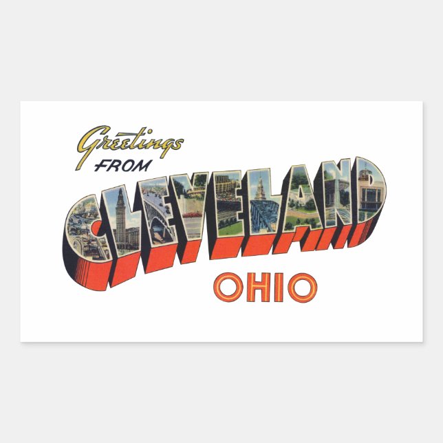 Adesivo Retangular Cleveland Ohio (Frente)