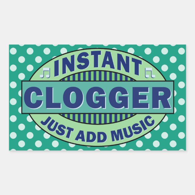 Adesivo Retangular Clogger Instantâneo Apenas adicione música (Frente)