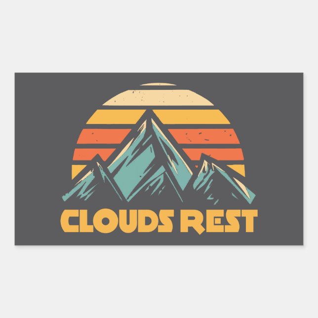 Adesivo Retangular Clouds Rest Mountain Yosemite Retro Turquoise (Frente)