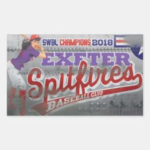 Adesivo Retangular Clube de basebol de EXETER das cabeças-quente da