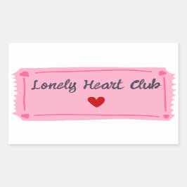 Adesivo Retangular Clube de Corações Solitários Dia dos Namorados