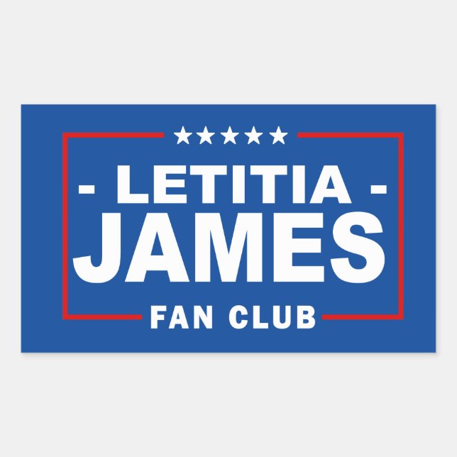 Adesivo Retangular Clube de Fãs de Letitia James (Frente)
