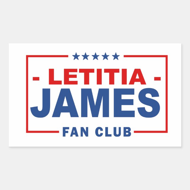 Adesivo Retangular Clube de Fãs de Letitia James (Frente)
