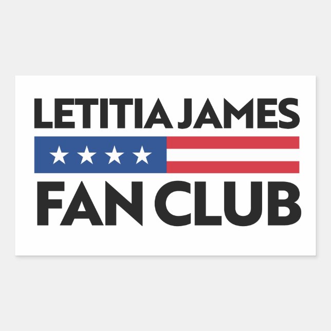 Adesivo Retangular Clube de Fãs de Letitia James (Frente)