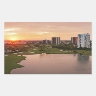 Adesivo Retangular Clube no por do sol, Aventura, Florida