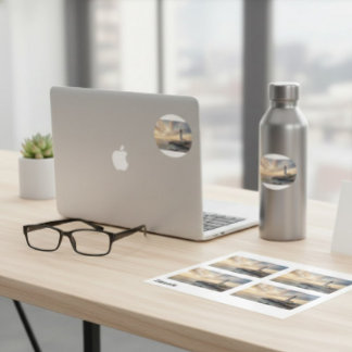 Adesivo Retangular Coastal Serenity Lighthouse Stickers (4-Pack)