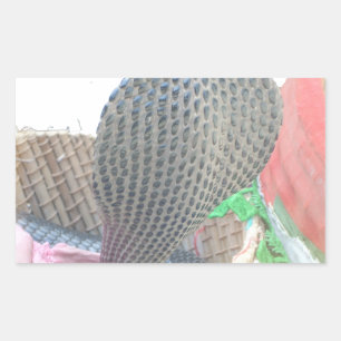 Adesivo Retangular Cobra em uma cesta pronta para cuspir fogo