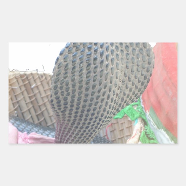 Adesivo Retangular Cobra no Impressão de Arte de Cesto (Frente)