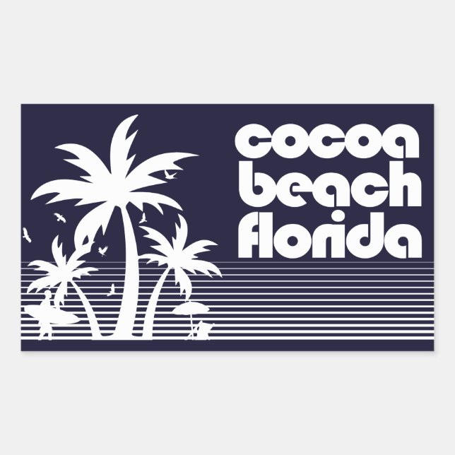 Adesivo Retangular Cocoa Beach Florida (Frente)